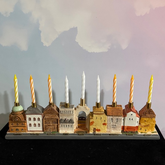"Lost Synagogues of Europe" Hanukkah Menorah, also known as a hanukkiah. - Picture 2 of 12
